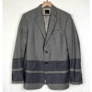 HILFIGER PENDLETON Striped Wool Jacket 39"‎ Blue Gray Blazer Coat Runway Extra